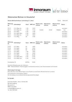 Mietzinsliste PDF - Greuterhof Islikon