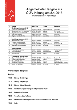 Hengstk&ouml;rung des &Ouml;IZV am 08.04.2015