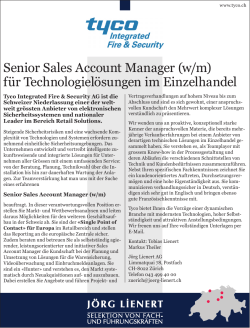 Senior Sales Account Manager (w/m) für