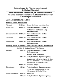 Gottesdienstanzeiger 4. - 12. April