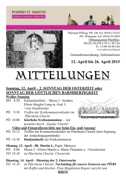 MITTEILUNGEN - Pfarrei Pölling