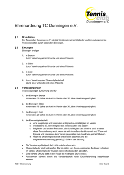 Ehrenordnung TC Dunningen e.V.