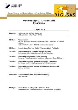 Programm Welcome Day am 16