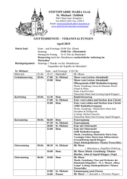 Gottesdienstordnung April 2015