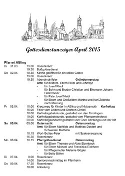 Gottesdienste vom 31.03.