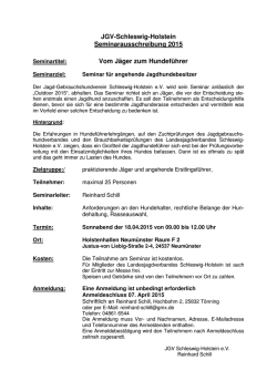 JGV-Schleswig-Holstein Seminarausschreibung 2015 - jgv