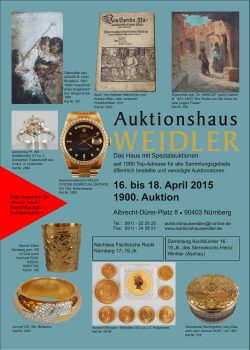 16. bis 18. April 2015 1900. Auktion