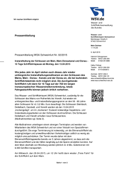 Pressemitteilung WSA Schweinfurt Nr. 02_2015 - Wasser