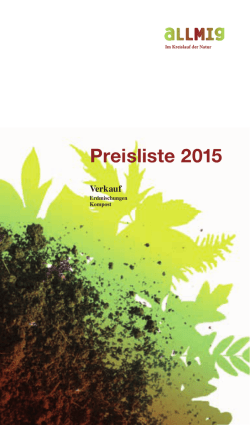 Preisliste 2015 - Zuger Amtsblatt