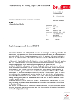Hospitationsprogramm mit Spanien 2015/2016