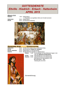 Gottesdienste APRIL - Pastoraler Raum Eltville