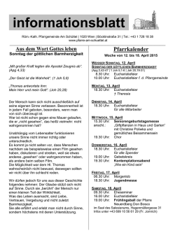 Infoblatt 12.-18.April 2015