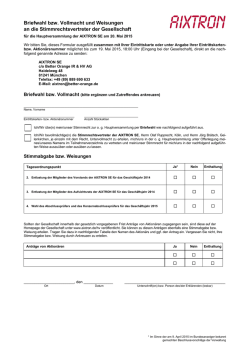 Formular zur Briefwahl bzw. Vollmachts