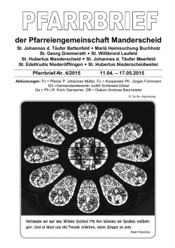 GOTTESDIENSTE VOM 31 - Pfarreiengemeinschaft Manderscheid