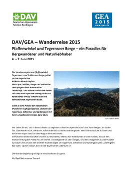 GEA/DAV-Wanderreise Datails 2015
