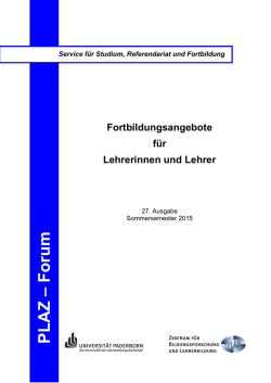 Das aktuelle Fortbildungsverzeichnis - PLAZ