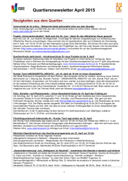 Newsletter Quartiersmanagement, März 2015 [pdf