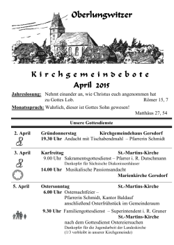 April 2015  - Kirchenbezirk Glauchau