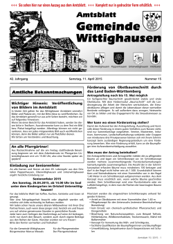 Amtsblatt - Gemeinde Wittighausen