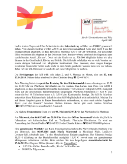 Infozettel der kfd St.Martinus Kirchherten