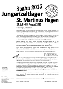 Anmeldung Spahn 2015 - Jungenzeltlager St. Martinus Hagen