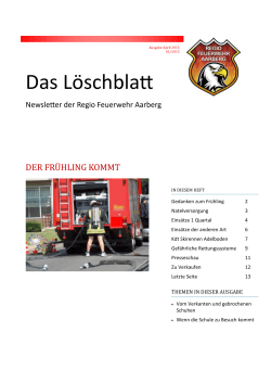Das Löschblatt April 2015 - Regio Feuerwehr Aarberg