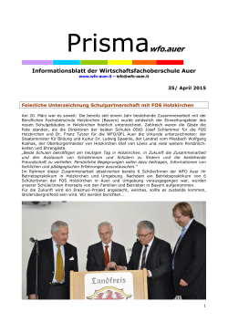 NEU: Infoblatt PRISMA April - Wirtschaftsfachoberschule Auer