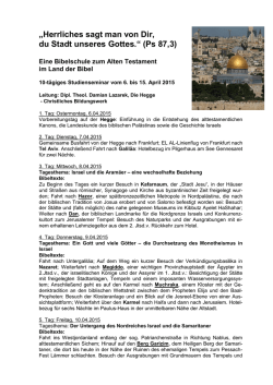 06. - 15.04.2015 - Deutscher Verein vom Heiligen Lande