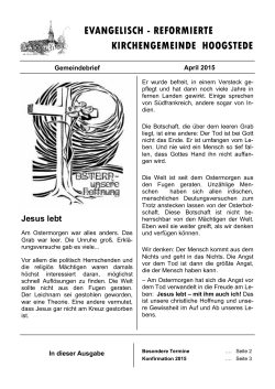 Gemeindebrief April 2015 - Evangelisch