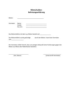 Mietschulden- Befreiungserkl&auml;rung