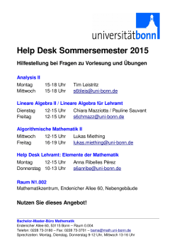 Help Desk Sommersemester 2015