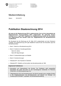Publikation Staatsrechnung 2014