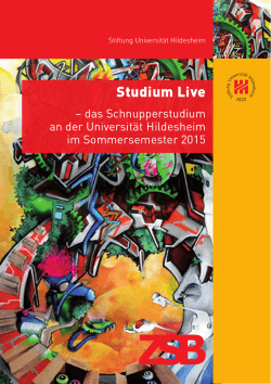 Broschüre: Studium Live Sommersemester 2015