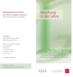 Forschung in der Lehre - Gutenberg Lehrkolleg (GLK)