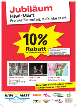 Jubil&auml;ums - Flyer herunterladen - Einkaufszentrum Hiwi