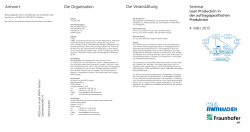 Informationen als PDF - WZLforum an der RWTH Aachen