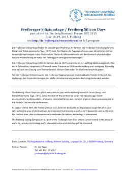 Freiberger Siliziumtage / Freiberg Silicon Days