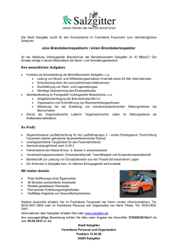 eine Brandoberinspektorin / einen