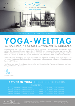 YOGA-WELTTAG - Yogaforum Nürnberg