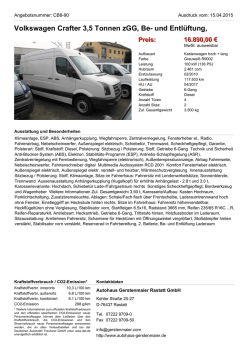 Volkswagen Crafter 3,5 Tonnen zGG, Be- und Entlüftung,