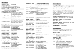 Gottesdienstordnung vom 04. - 19. April 2015