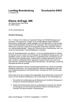 Drucksache 6/843 Kleine Anfrage 386
