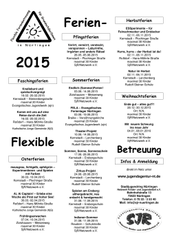 2015 - Plakat FlexFerien - jugendagentur nürtingen