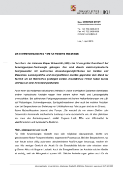Ein elektrohydraulisches Herz f&uuml;r moderne Maschinen