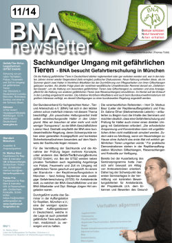 BNA-Newsletter 11/14 zum