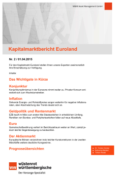 Kapitalmarktbericht Euroland - Wüstenrot & Württembergische AG