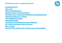 HP Education Services - Angebote & Aktionen Katalogaktion 2015