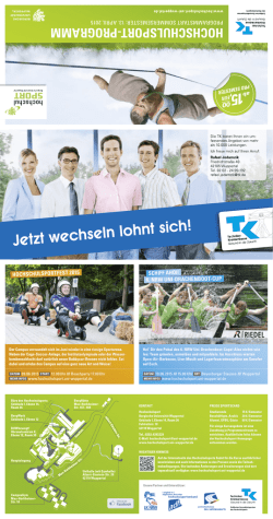 HOCHSCHULSPORT-PROGRAMM - Bergische Universit&auml;t Wuppertal