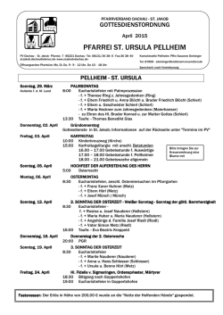Gottesdienstordnung - Pfarrverband Dachau