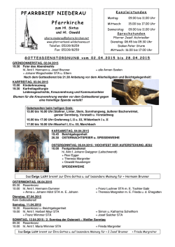 PFARRBRIEF NIEDERAU Pfarrkirche